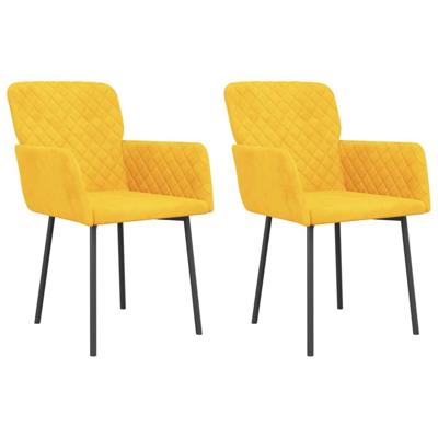 Eetkamerstoelen 2 st fluweel geel