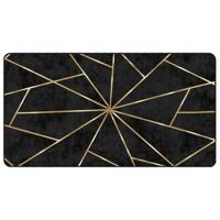 VidaXL Vloerkleed wasbaar anti-slip 80x150 cm zwart en goudkleurig - thumbnail