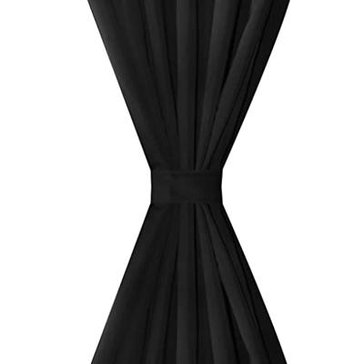 VidaXL Micro-satijnen gordijnen met ringen 140 x 245 cm 2 stuks (zwart) VidaXL Micro-satijnen gordijnen met ringen 140 x 245 cm 2 stuks (zwart)