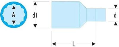 Facom doppen 1/2" 12 kant geïsoleerd 10 mm - S.10AVSE