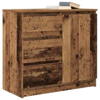 Dressoir met lade 71x35x65 cm spaanplaat oud hout - thumbnail