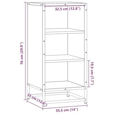 Dressoir 35,5x35x76 cm bewerkt hout en metaal gerookt eiken