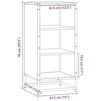 Dressoir 35,5x35x76 cm bewerkt hout en metaal gerookt eiken - thumbnail