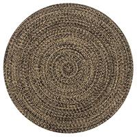 VidaXL Vloerkleed handgemaakt 120 cm jute zwart en naturel - thumbnail