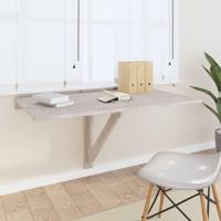 Wandtafel inklapbaar 100x60x56 cm bewerkt hout betongrijs - thumbnail