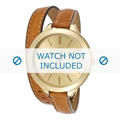 Horlogeband Michael Kors MK2256 / MK2275 / SLIM RUNWAY Leder Cognac 12mm Horlogeband Michael Kors MK2256 / MK2275 / SLIM RUNWAY Leder Cognac 12mm