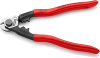 Knipex Drahtseilschere poliert190mm PVC-Überzug Knipex 95 61 190 Draadkabelschaar Geschikt voor (striptechniek) Aluminium- en koperkabel, een- en meerdraads, - thumbnail