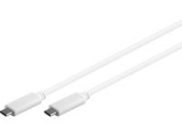 Goobay 67193 USB C kabel 0,5 m 3,2 gen. 1 / 60W mobiele telefoonkabel/USB C naar USB C oplaadkabel 5 Gbits SuperSpeed/USB Type C mobiele telefoon Samsung Xiaomi Sony/wit / 0,5 meter - thumbnail