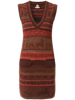 Hermès 1998-2004 pre-owned sleeveless knitted dress - Brown Hermès 1998-2004 pre-owned sleeveless knitted dress - Brown