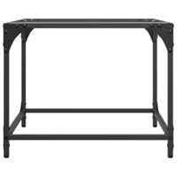 Salontafel met transparant glazen blad 50x50x40 cm staal - thumbnail