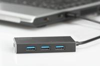 Digitus DA-70240-1 USB 3.2 Gen 1-hub 4 poorten Met aluminium behuizing Zwart - thumbnail