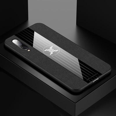Voor Xiaomi mi 9 XINLI stiksels doek textuur schokbestendige TPU beschermhoes (zwart)