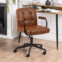 Bendt Bureaustoel 'Lennix' met armleuning, PU, kleur Bruin - thumbnail