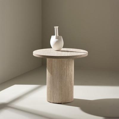 Nohr Ronde Bijzettafel 'Adrin' MDF in Travertinlook, 50cm