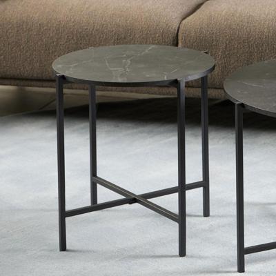 Bendt Ronde Bijzettafel 'Natally' Marmerlook, 40cm