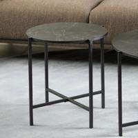 Bendt Ronde Bijzettafel 'Natally' Marmerlook, 40cm - thumbnail