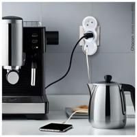 Kavel 2 domino CHACON - 47002 - 2x16A met USB-A +USB-C - Wit (FR) - thumbnail