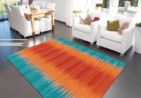Vloerkleed Sunset 8070 | 80% wol (Nieuw-Zeeland), 20% katoen | oranje, blauw | 90 x 160 cm - thumbnail