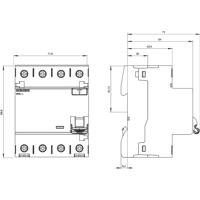 Siemens 5SV36466 Siemens Dig.Industr. Aardlekschakelaar A 4-polig 63 A 0.3 A 400 V - thumbnail