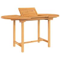 Tuintafel verlengbaar 110-160x80x75 cm massief teakhout - thumbnail