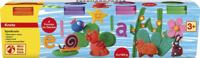Eberhard Faber ef-572510 kinderklei in beker,140gr oranje, roze, groen, paars - thumbnail