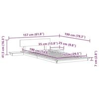 Bedframe Bruin 75 x 190 cm Hout - thumbnail