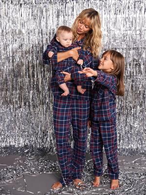 Flanellen herenpyjama capsulecollectie familie Kerst ENVIE DE FRAISE bordeauxrood