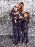 Flanellen herenpyjama capsulecollectie familie Kerst ENVIE DE FRAISE bordeauxrood - thumbnail