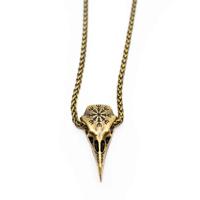 Viking Hanger Goudkleurige Raaf Vegvisir - thumbnail