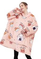 Draagbare deken met capuchon & mouwen - sushi - thumbnail