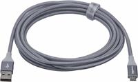 Amazon Basics USB 2.0 USB-A naar Micro USB-kabel, met dubbelgevlochten nylon, 3 m, tablet, donkergrijs - thumbnail