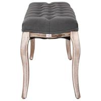 Bank 110x38x48 cm linnen massief hout lichtgrijs - thumbnail