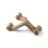 Nylabone Maximale sterkte taaie extreme gastronomische wishbone hond kauwspeelgoed, doordrenkt met extra spek smaak door het hele bot, groot, voor honden 0-23 kg, bruin - thumbnail