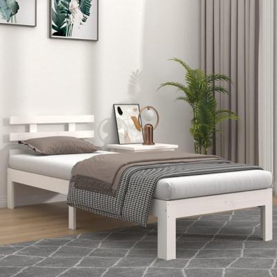 Bedframe massief hout wit 75x190 cm 2FT6 Small Single Bedframe massief hout wit 75x190 cm 2FT6 Small Single