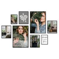Haes Deco - Collage set XL met 8 kunststof fotolijsten zwart Easy Frame - EFS104B - thumbnail