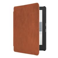 Lunso - Kobo Aura H2o edition 1 hoes (6.8 inch) - Lederen sleep cover - Cognac - thumbnail
