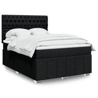 Boxspring met matras stof zwart 140x200 cm - thumbnail