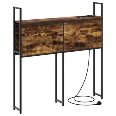 Opberghoofdbord met hoofdeinde met opslag Gerookt eiken 75 cm Bewerkt hout Opberghoofdbord met hoofdeinde met opslag Gerookt eiken 75 cm Bewerkt hout