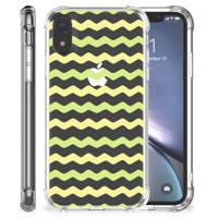 Apple iPhone Xr Doorzichtige Silicone Hoesje Waves Yellow - thumbnail