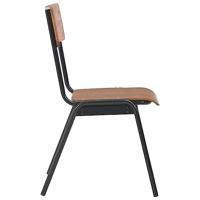 Eetkamerstoelen 4 st massief multiplex staal bruin - thumbnail