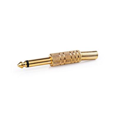 Nedis Plug 6,3 mm monojack goud met trekontlasting