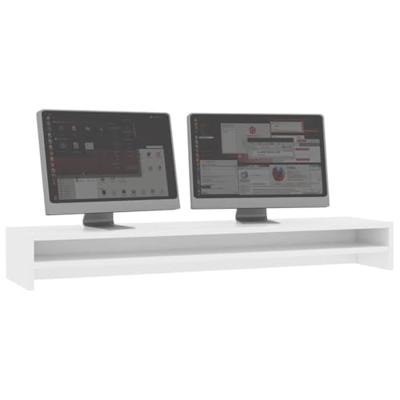 Monitorstandaard 100x24x13 cm spaanplaat wit - thumbnail