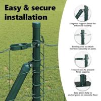 VidaXL Hek met paal groen 1 x 25 m staal - thumbnail