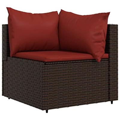 3-delige Loungeset met kussens poly rattan bruin 3-delige Loungeset met kussens poly rattan bruin