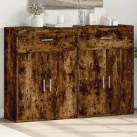 Dressoirs 2 st 60x30x84 cm bewerkt hout gerookt eikenkleurig - thumbnail