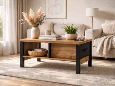 Salontafel OLIANNE 90 cm appenzeller sparren/zwart Salontafel OLIANNE 90 cm appenzeller sparren/zwart