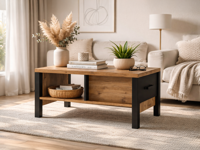 Salontafel OLIANNE 90 cm appenzeller sparren/zwart - thumbnail