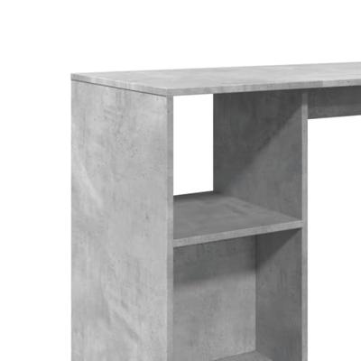 Bartafel met schap 124x46x103,5 cm bewerkt hout betongrijs