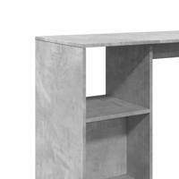 Bartafel met schap 124x46x103,5 cm bewerkt hout betongrijs - thumbnail