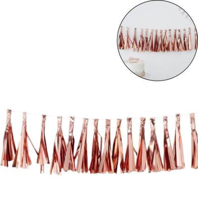 Ginger Ray tasselslinger roségoudkleurig 2 m | 20 stuks